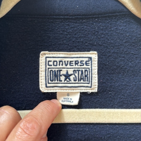 Y2K Converse One Star Fleece Military Jacket Blazer, Navy. Small - Picture 4 of 7